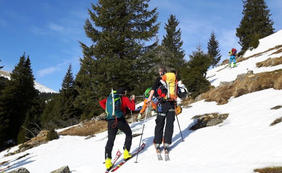 pe schiuri in Bucegi